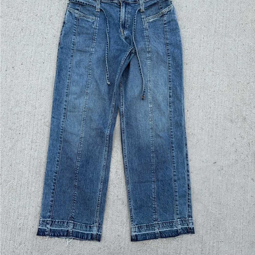 GAP 90s Loose Low Rise Jeans - 27/4R Wide Leg - Y2K Panel Raw Hem Cotton - NWOT
